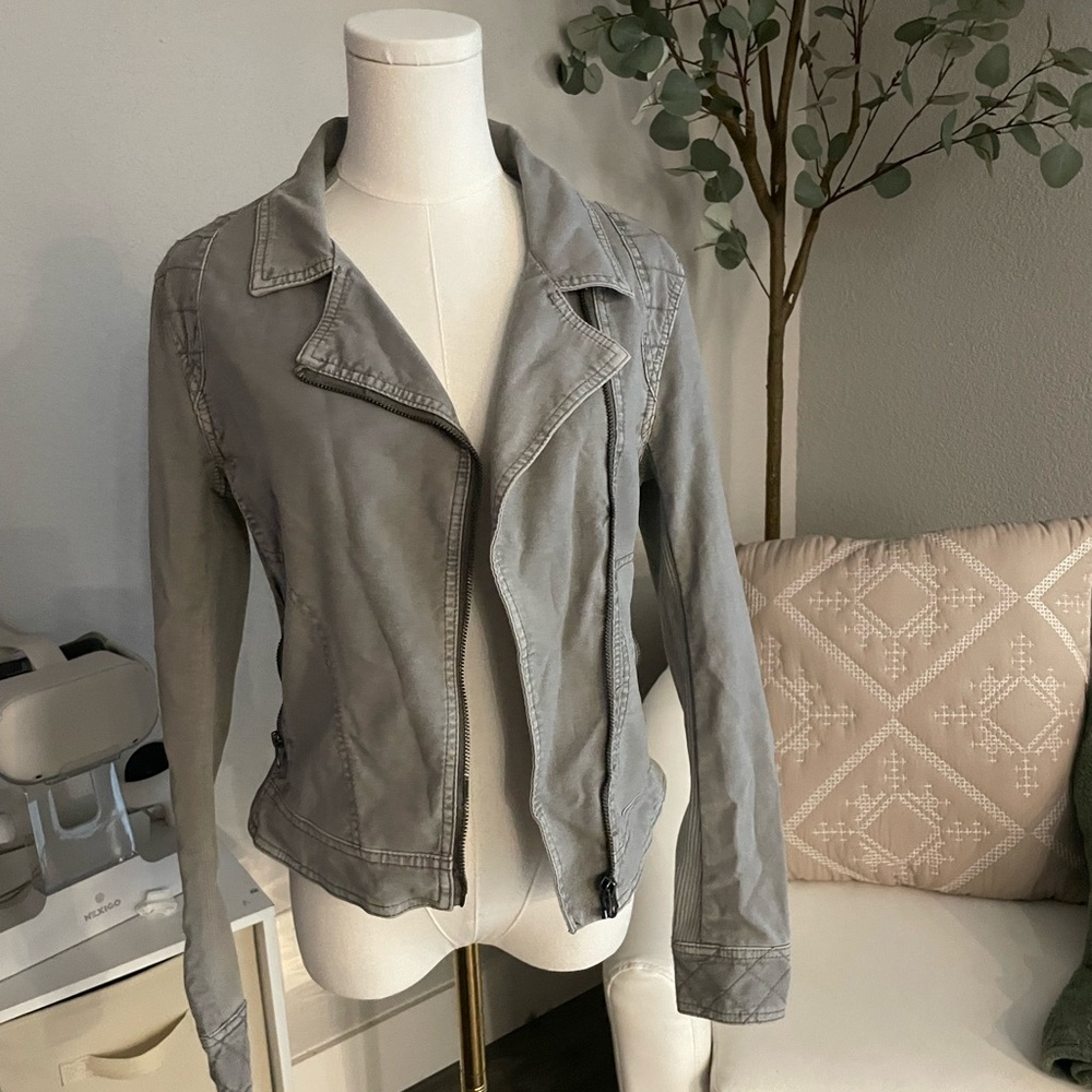 Anthropologie Gray Leather Jacket